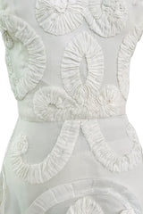 Dreamy Fall 2007 Oscar de la Renta Silk Organza Strapless Wedding Dress w Silk Ribbon Embellishment Detailing