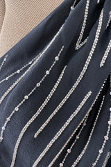 Spring 2006 Christian Dior by John Galliano Blue Bias Cut Silk Chiffon Dress w Silver Sequins & Beads