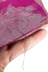 Stunning 1970s Jean Louis Metallic Pink Gold & Silver Caftan Dress w Gold & Pink Braiding