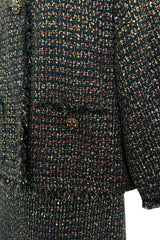 Pristine Pre-Fall 2012 Chanel by Karl Lagerfeld Metallic Gold Detailed Suit w Gripoix Buttons