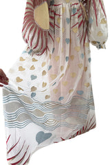 Spectacular Spring 2017 Sandra Mansour Metallic Sun & Heart Pale Pink Net Dress