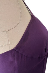 Gorgeous 2000s Valentino Roma Mauve Purple Silk Chiffon Dress w Sequin & Lace Detailing