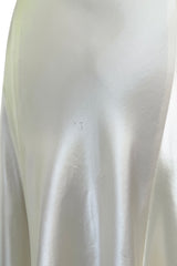 Beautiful 1930s Ivory Silky Rayon Wedding Gown w Train, Puffed Cap Sleeves & Romantic Rosette Detailing