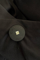Phenomenal Fall 2002 Chanel by Karl Lagerfeld Black Silk Dress w Velvet Detail & Back Panel