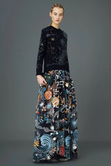 Pre-Fall 2015 Valentino by Maria Grazia Chiuri & Pierpaolo Piccioli Embroidered & Net Cosmos Skirt