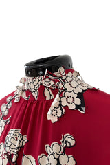 Prettiest 2016 Valentino by Maria Grazia Chiuri & Pierpaolo Piccioli Printed Red Silk Dress