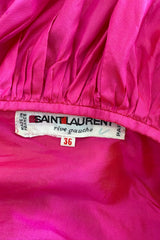 Dreamy Spring 1980 Yves Saint Laurent Runway Feather Light Iridescent Pink Silk Dress