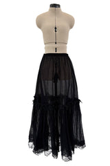 Spring 1977 Yves Saint Laurent 'Spanish Collection' Off-Shoulder Black Top & Skirt Set