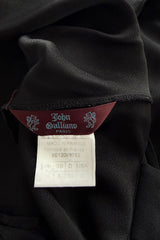 Fantastic Spring 1999 John Galliano Runway Look 11 Black Bias Cut Dress w Wide Strap Open Back