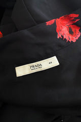Iconic Fall 2005 Prada by Miucca Runway Look 45 Ad Campaign Rose Print Silk Dress