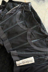 Spring 1987 Yves Saint Laurent Numbered Haute Couture Strapless Black Handmade Lace Dress