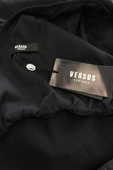 Spring 2015 Versus Versace Runway Look 15 Black Stretch Bandaid Dress w Gold Pins & Cut Out