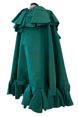 Fall 1988 Yves Saint Laurent Haute Couture Runway Look 79 Strapless Dress w Bows & Matching Cape