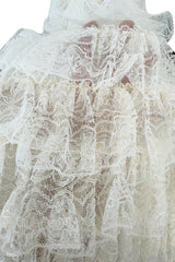 Fantastic Fall 2008 Roberto Cavalli Runway Look 38 Lace Cream Dress w Floral Shoulder Detail