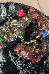 1940s-1950s Possible Stage or Showgirl Strapless Dress Covered in Hand Placed Sequins & Beads