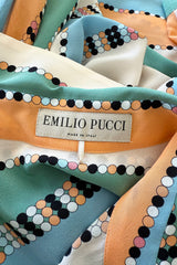 Chic Spring 2018 Emilio Pucci Runway Look 26 & Ad Campaign Printed Stripe & Dot Silk Dress or Cover Up