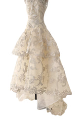 Dreamy Pre-Fall 2015 Oscar de la Renta Look 36 Metallic Gold Applique & Ivory Net Dress