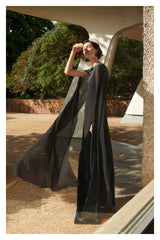 Dreamy Resort 2019 Givenchy by Clare Waight Keller Red Silk Dress w Sequins & Floor Length Sleeves