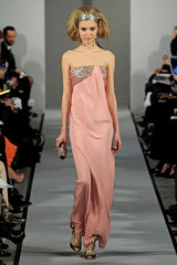 Dreamy Fall 2012 Oscar de la Renta Runway Look 58 Strapless Pink Dress w Jewels & Rhinestones