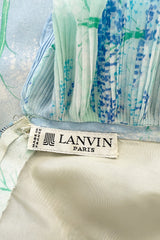 Dreamy Spring 1974 Lanvin by Jules-Francois Crahay Pale Blue Print Silk Chiffon Ruffle Dress