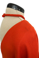 Spring 2022 Chloe by Gabriela Hearst Deep Burnt Orange Silk Caftan Dress w Hand Braided & Shell Detailing