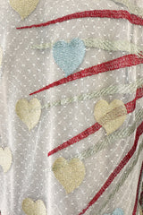 Spectacular Spring 2017 Sandra Mansour Metallic Sun & Heart Pale Pink Net Dress