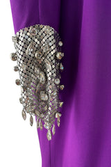 Rare Fall 2001 Thierry Mugler Runway Purple Silk Crepe Dress w the Most Incredible Open Cuts Outs