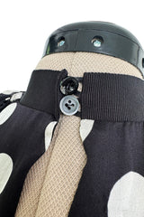 Prettiest Resort 2017 Gucci by Alessandro Michele Black & White Polka Dot Silk Chiffon Dress