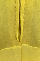 Minimalist 1970s Christian Dior by Marc Bohan Yellow Jersey Tank Dress w Three Tier Skirt