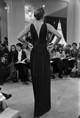 Sensual Spring 1973 Yves Saint Laurent Runway Black Silk Jersey Front, Side & Back Plunge Dress