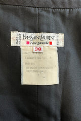 Fall 1998 Yves Saint Laurent Black Strapless Gold & Black Cord Dress w Side Bows