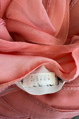 Chanel 1975-76 Haute Couture Top Stiched Pink with Belt - 13.5" W