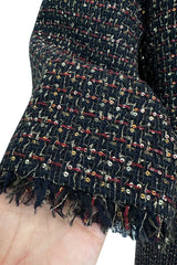 Pristine Pre-Fall 2012 Chanel by Karl Lagerfeld Metallic Gold Detailed Suit w Gripoix Buttons