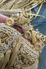 Outstanding Cruise 2011 Chanel by Karl Lagerfeld Runway Look 36 Gold Ribbon & Metallic Gold Cord Knit Dress