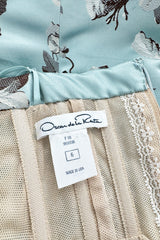 Incredible Fall 2008 Oscar de la Renta Strapless Blue & Silver Grey Floral Silk Brocade Dress