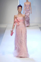 Spring 2007 Valentino Runway Look 57 Strapless Red Silk Chiffon Ruffle Dress