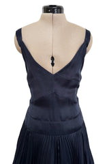 Spring 2000 Chanel by Karl Lagerfeld Haute Couture Runway Blue Organza Silk Dress & Jacket