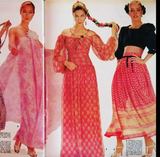 Dreamy Spring 1977 Givenchy Well Documented Off-Shoulder Floral Print Silk ChiffonDress
