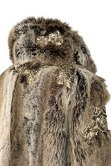 Incredible Fall 2001 Chloe by Stella McCartney Faux Fur Runway Look 1 Coat w Bead & Crsytal Detail