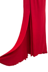 Fabulous 2000s Versace by Donatella Red Crepe Dress w Rhinestone & Silver Chain Detailing