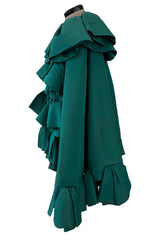 Fall 1988 Yves Saint Laurent Haute Couture Runway Look 79 Strapless Dress w Bows & Matching Cape