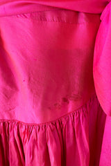 Dreamy Spring 1980 Yves Saint Laurent Runway Feather Light Iridescent Pink Silk Dress