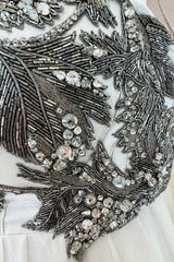 Incredible 2022 Alexander McQueen by Sarah Burton Ivory Silk Chiffon Dress w Heavily Detailed Bodoice