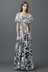 Resort 2017 Valentino by Pierpaolo Piccioli & Maria Grazia Chiuri Collection Look 70 Black Net & White Embroidery Dress