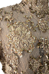 Outstanding 2010s Valentino by the Original Mr. Valentino Two Piece Metallic Gold Sequin Covered Set