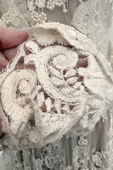 Outstanding Spring 1993 Giorgio Armani Runway Hand Beaded Sequin & Pearl Skirt & Corset Dress Set