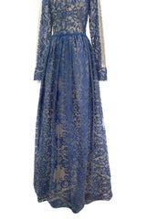 Phenomenal Fall 2013 Valentino by by Maria Grazia Chiuri & Pierpaolo Piccioli Runway Look 54 Dusty Blue Lace Dress