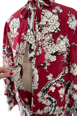 Prettiest 2016 Valentino by Maria Grazia Chiuri & Pierpaolo Piccioli Printed Red Silk Dress