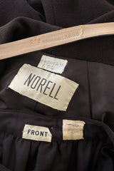 Chic 1960s Norman Norell Deep Brown Skirt & Jacket Suit Set w Belt & Hand Written Tag
