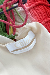 Spring 2016 Chloe by Clare Waight Keller Runway Look 24 Hand Dyed Multicolor Silk Chiffon Dress